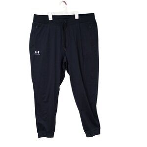 Under Armour Jogger Pants Mens Black Zippered Pockets 2XL